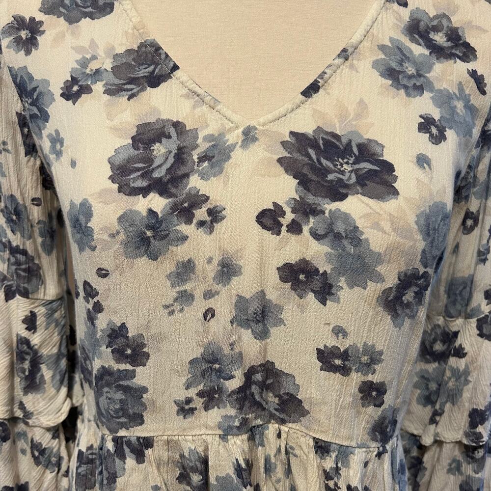 American Eagle Boho Floral Ruffle Long Sleeve Top Size XS - Picture 5 of 8